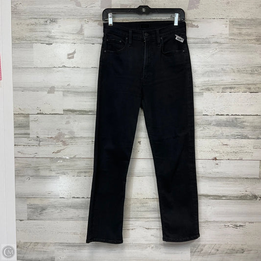 Jeans Straight By Mother In Black Denim, Size: 4