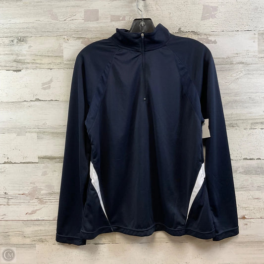 Athletic Top Long Sleeve Collar By Jockey In Blue, Size: Xl
