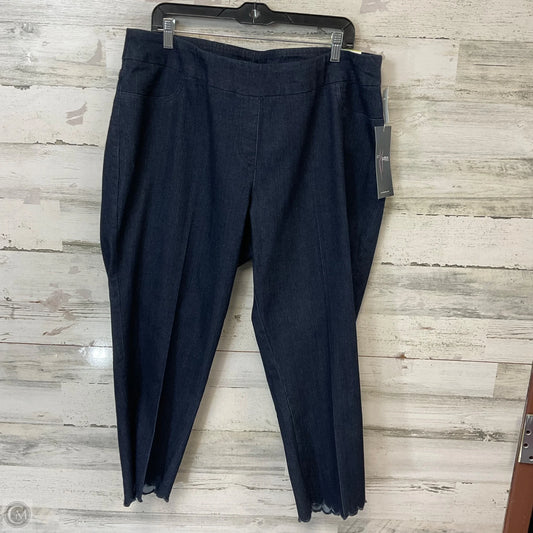 Jeans Cropped By Multiples In Blue Denim, Size: 18