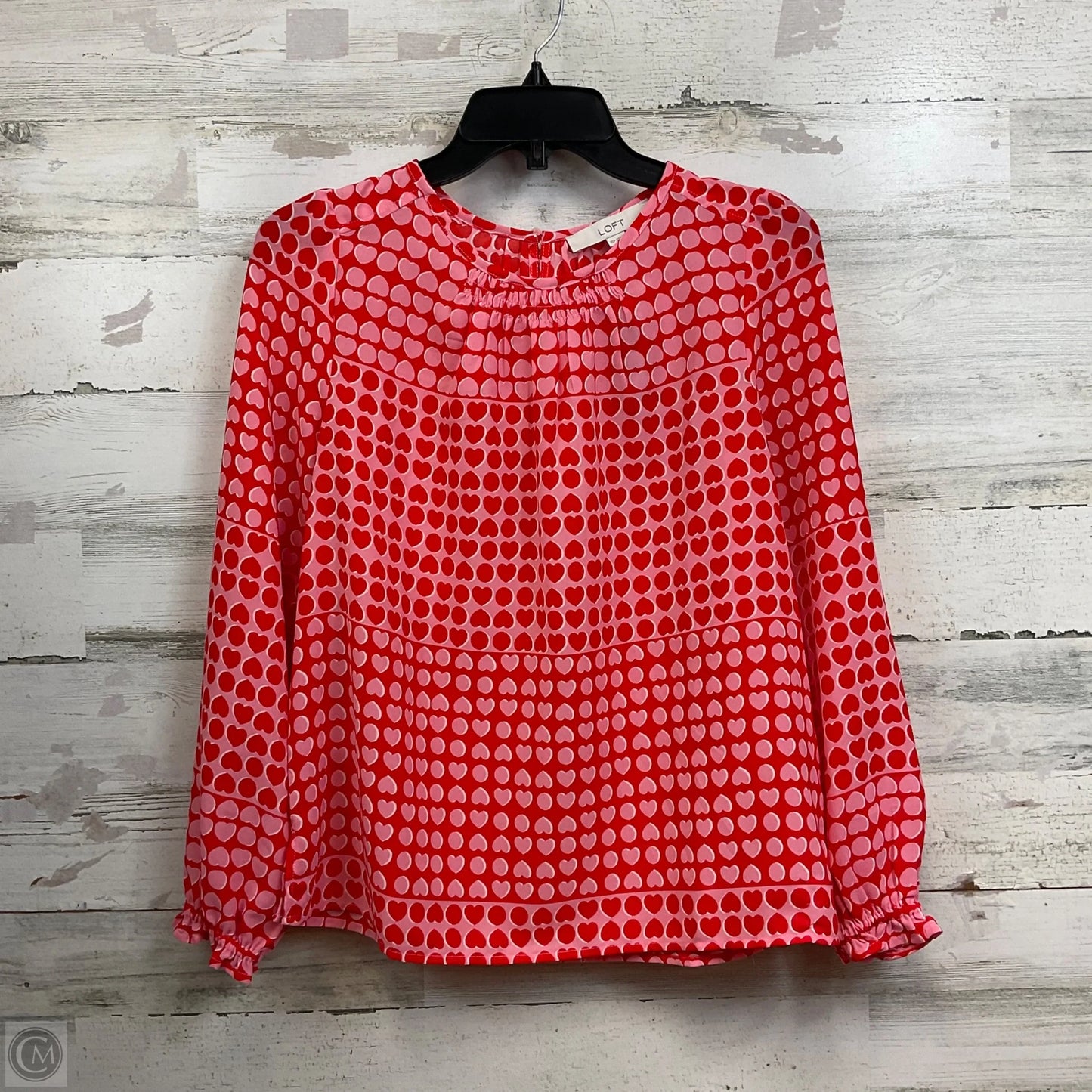 Blouse Long Sleeve By Loft In Red, Size: Xsp
