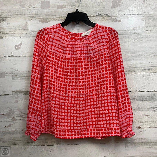 Blouse Long Sleeve By Loft In Red, Size: Xsp