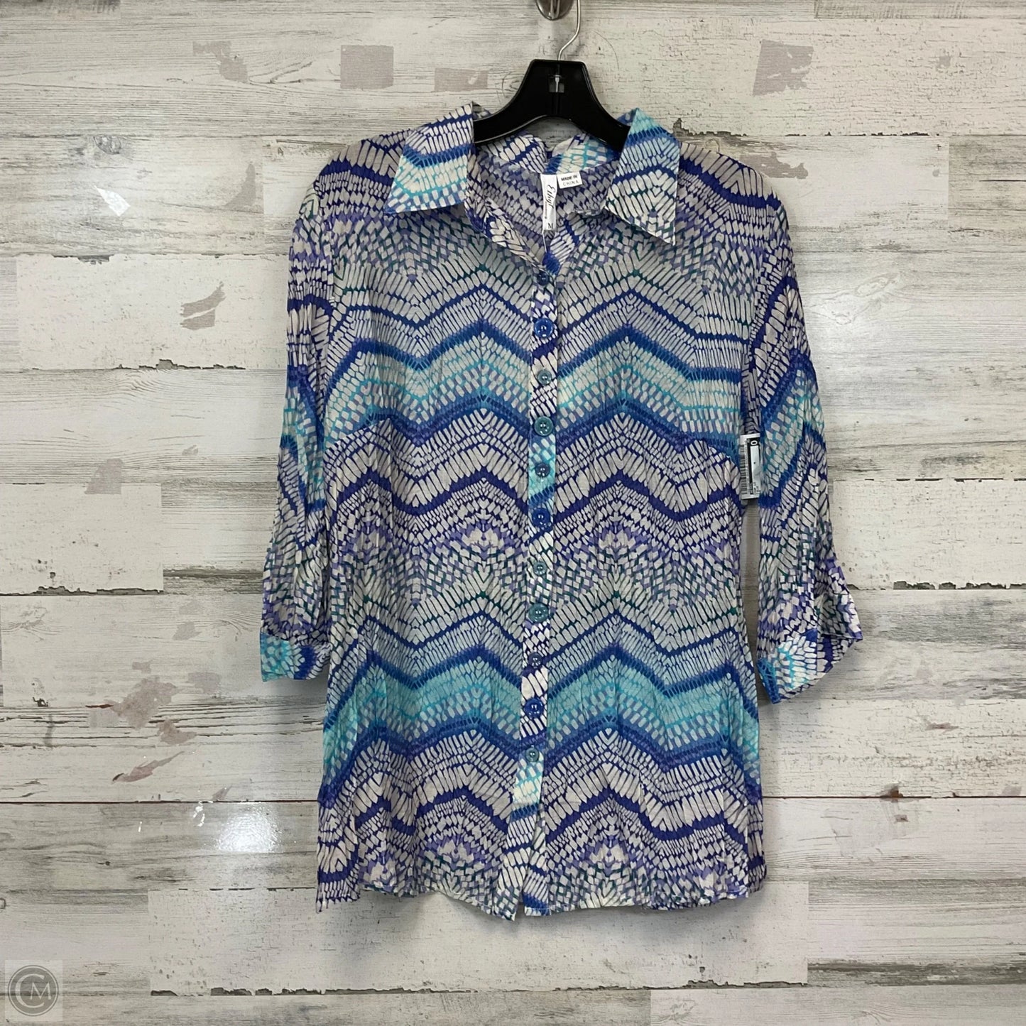 Top Long Sleeve By Ethyl In Blue, Size: M