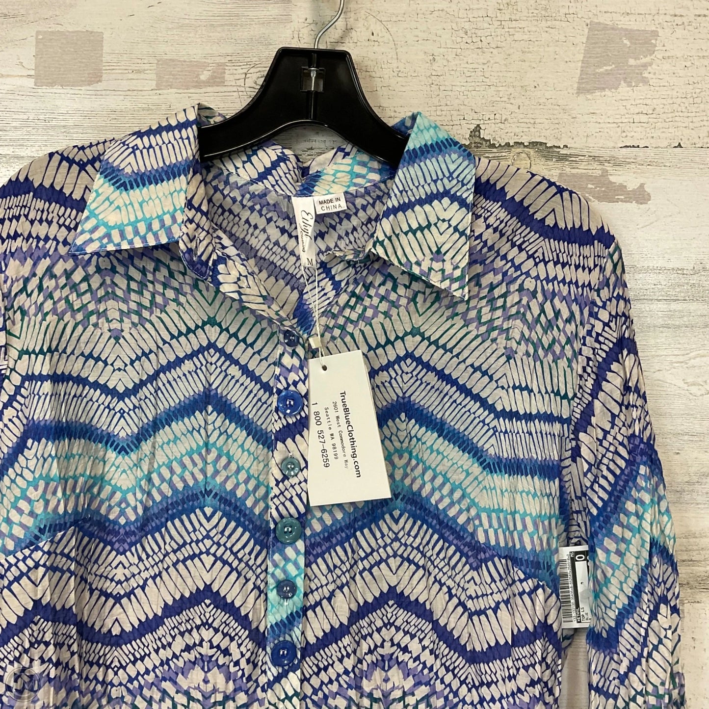 Top Long Sleeve By Ethyl In Blue, Size: M