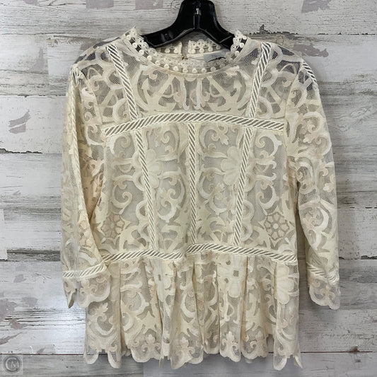 Blouse 3/4 Sleeve By Hd In Paris In Cream, Size: S