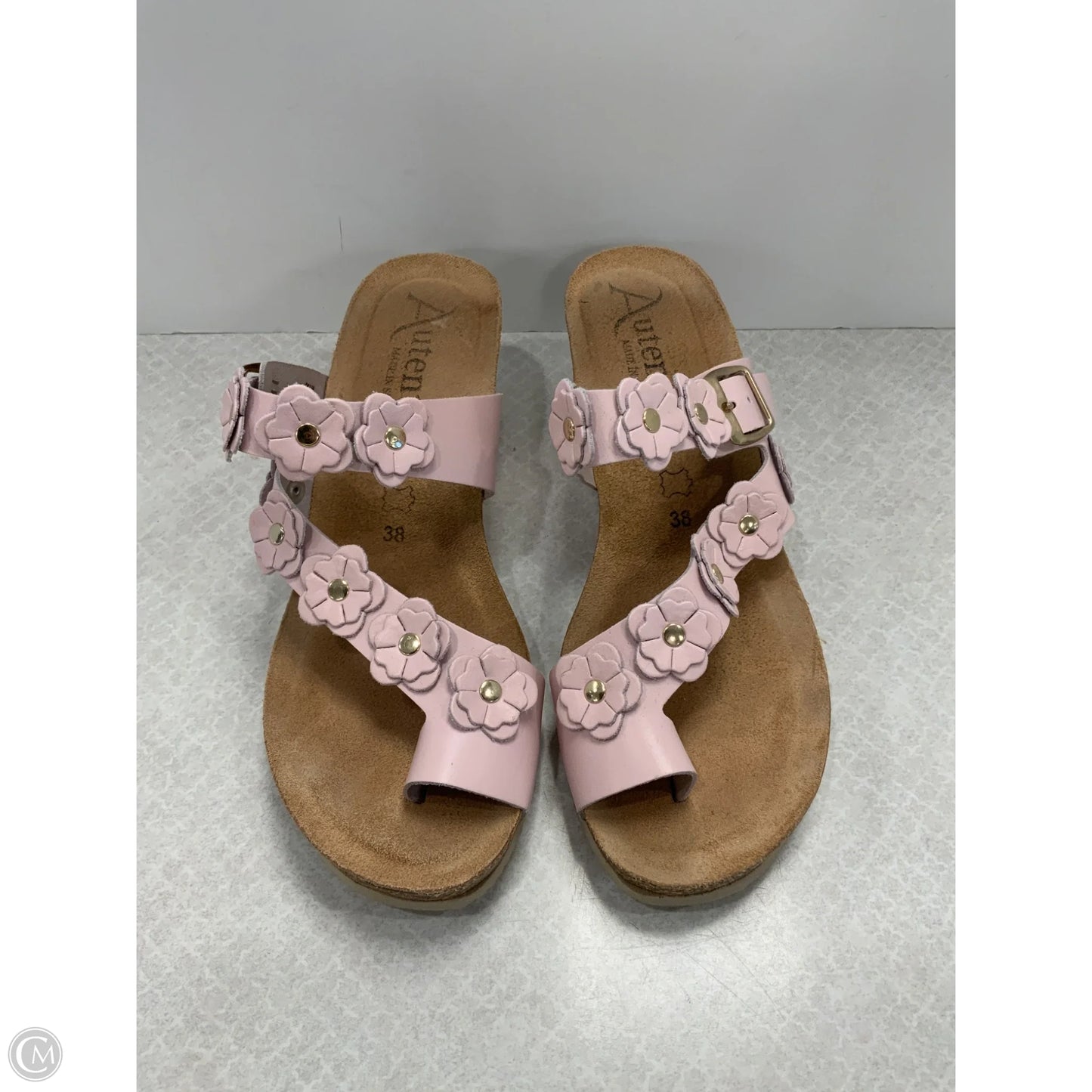 Sandals Heels Wedge By Autenti In Pink, Size: 7.5