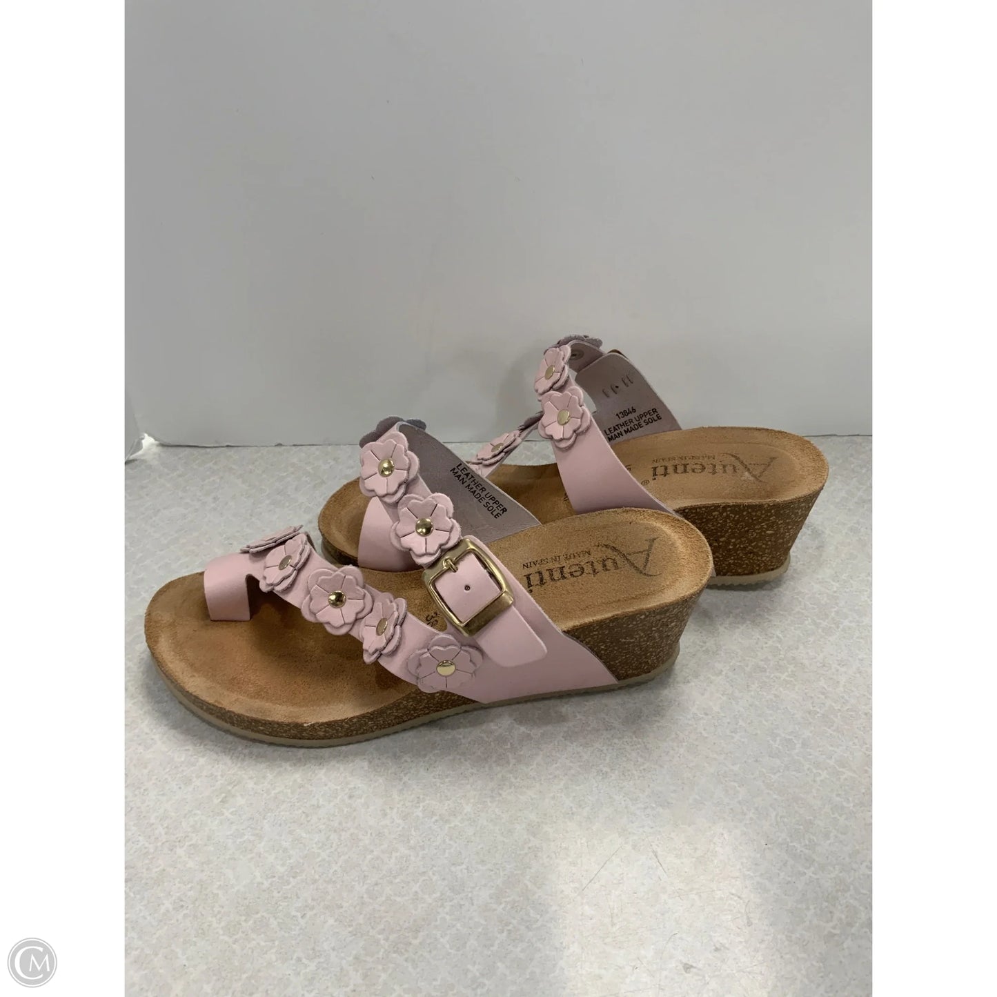 Sandals Heels Wedge By Autenti In Pink, Size: 7.5