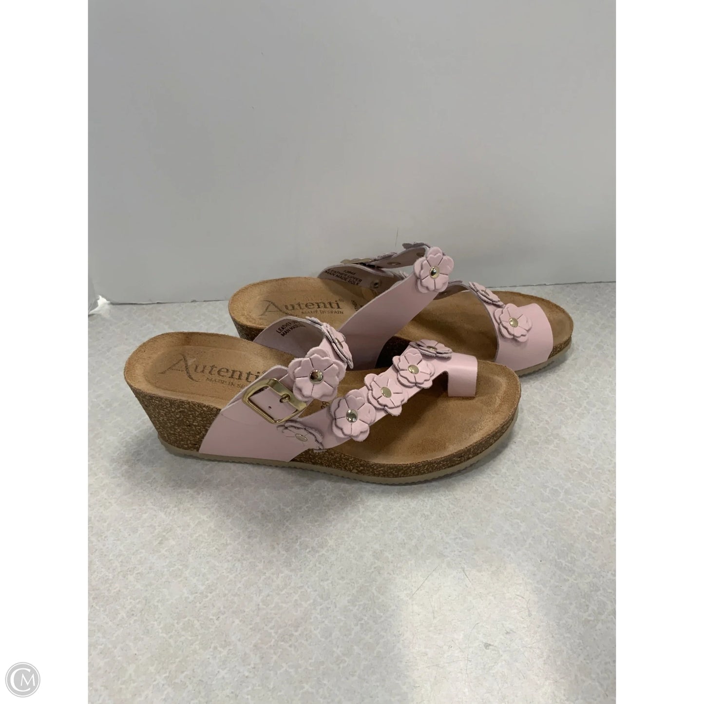 Sandals Heels Wedge By Autenti In Pink, Size: 7.5