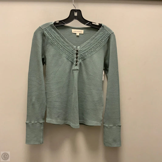 Top Long Sleeve Basic By Lucky Brand In Green, Size: M