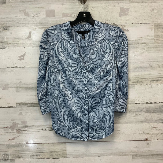 Blouse 3/4 Sleeve By White House Black Market In Blue, Size: Xs