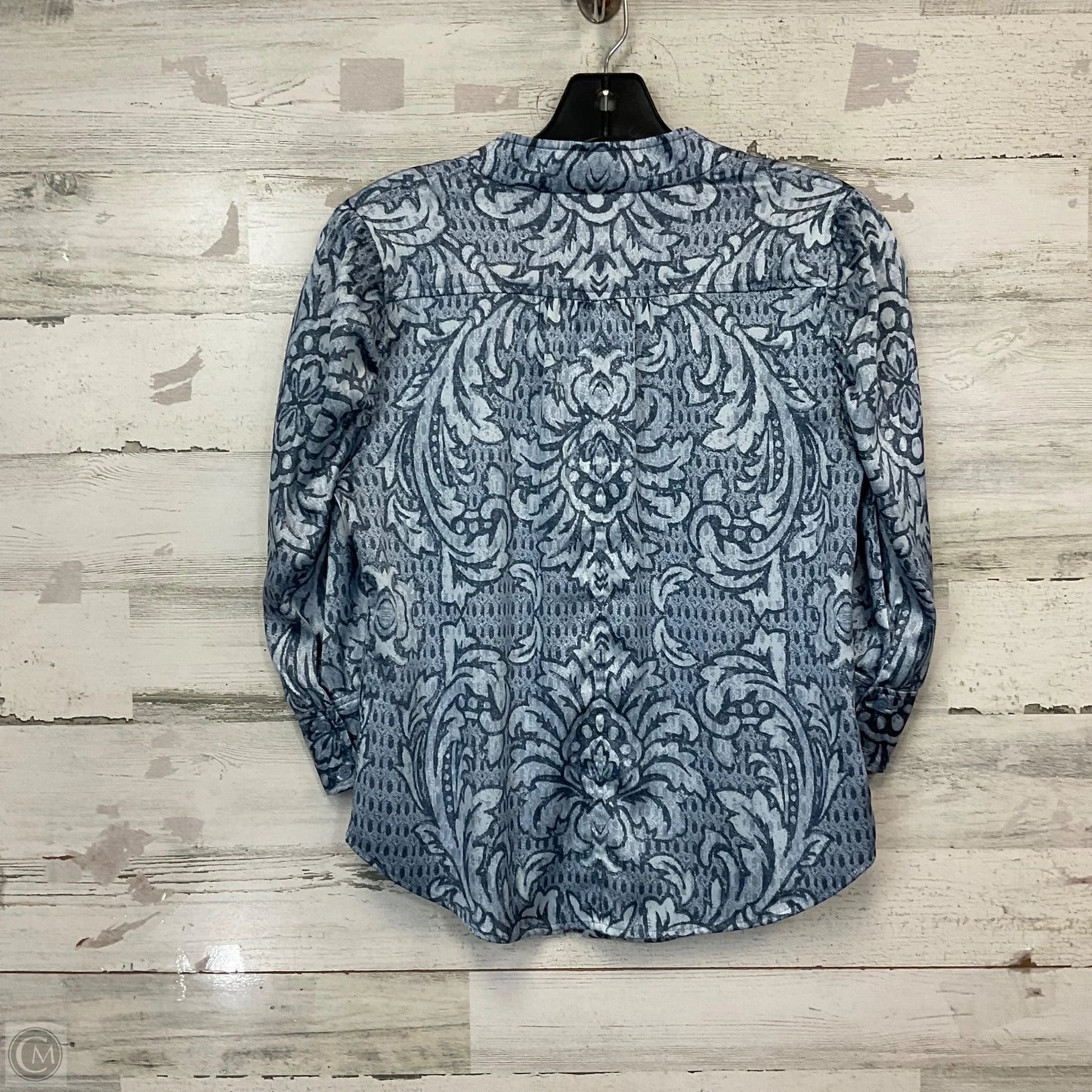 Blouse 3/4 Sleeve By White House Black Market In Blue, Size: Xs