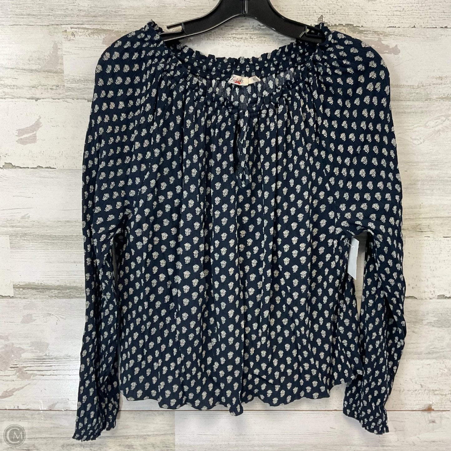 Blouse Long Sleeve By Faherty In Blue, Size: Xs