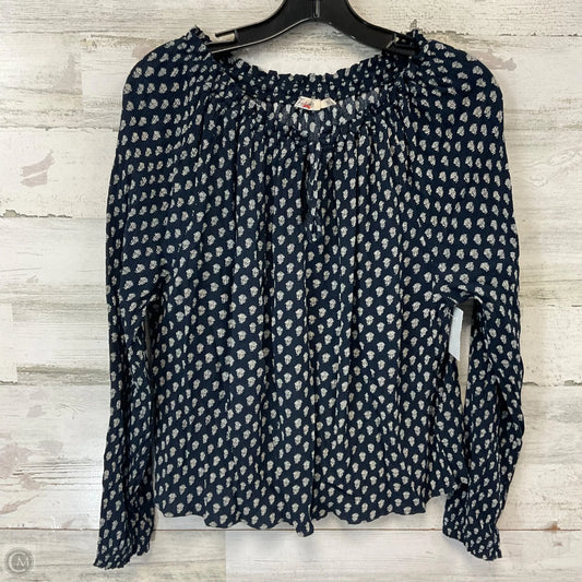 Blouse Long Sleeve By Faherty In Blue, Size: Xs