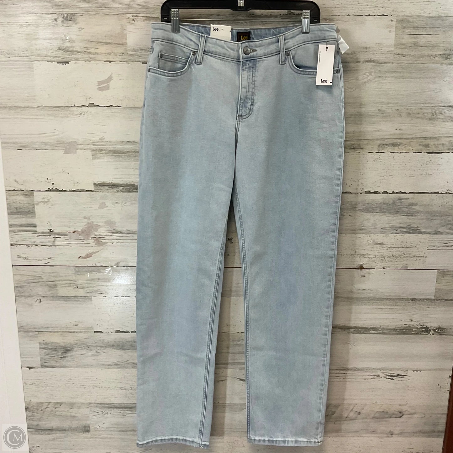 Jeans Straight By Lee In Blue Denim, Size: 12