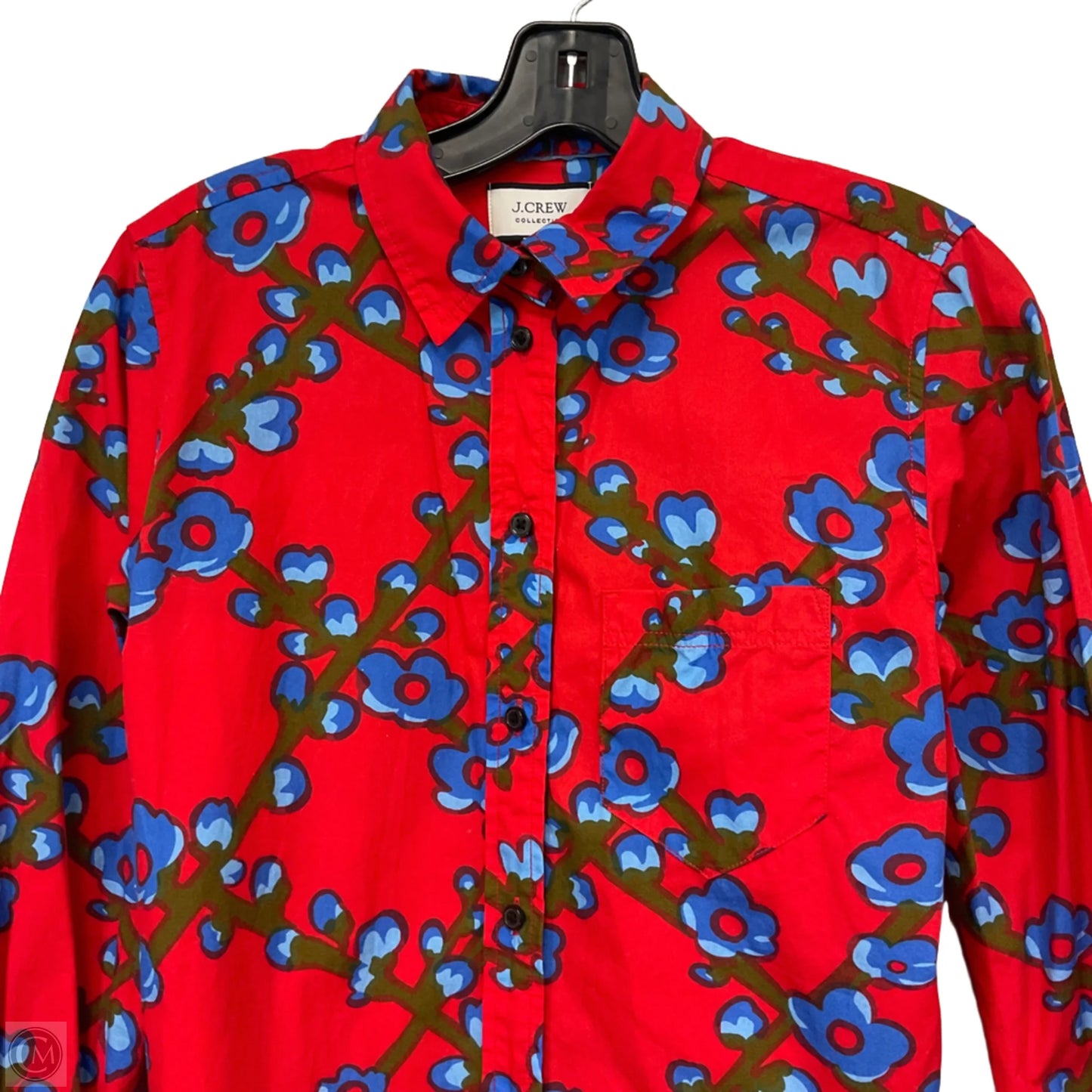 Blouse Long Sleeve By J. Crew In Red, Size: S