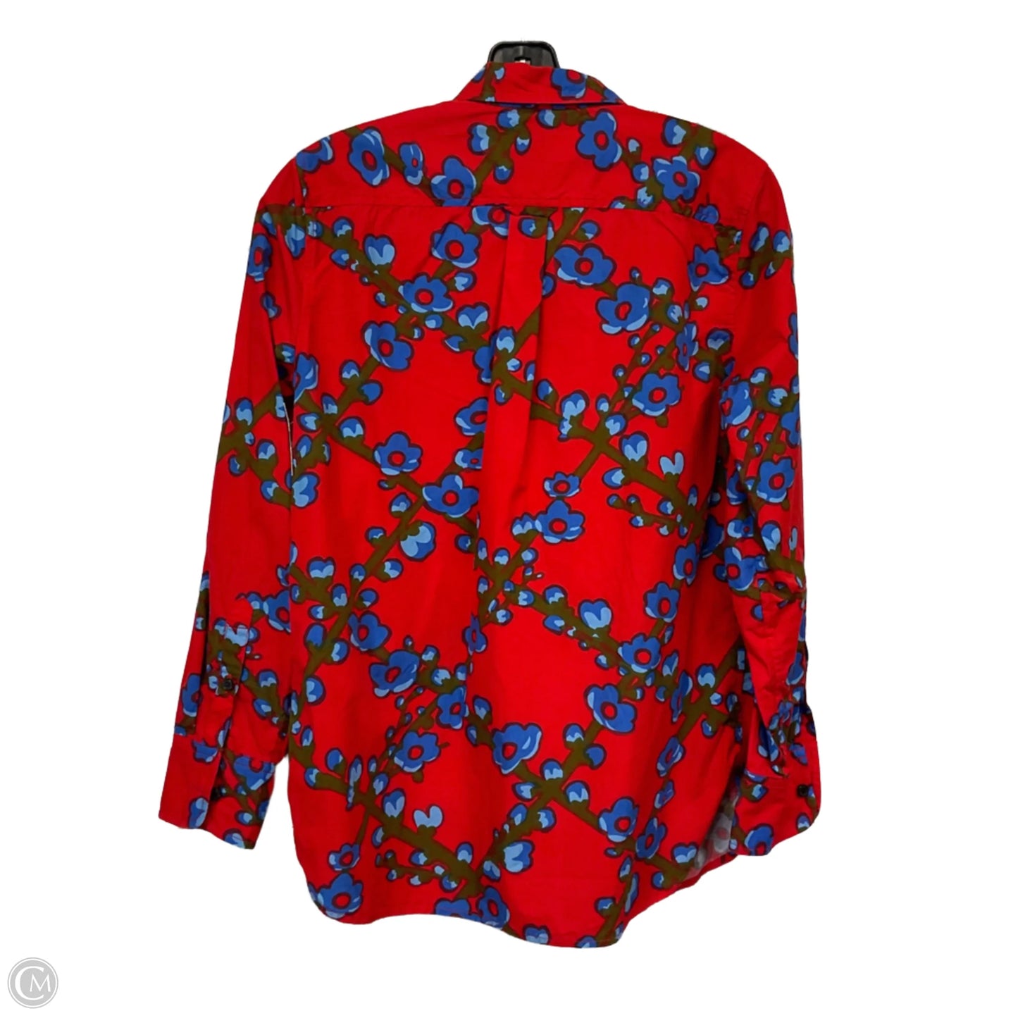 Blouse Long Sleeve By J. Crew In Red, Size: S