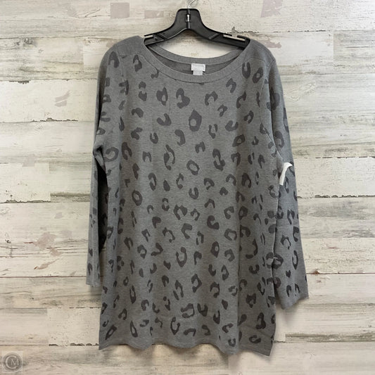 Sweater By Chicos In Grey, Size: L