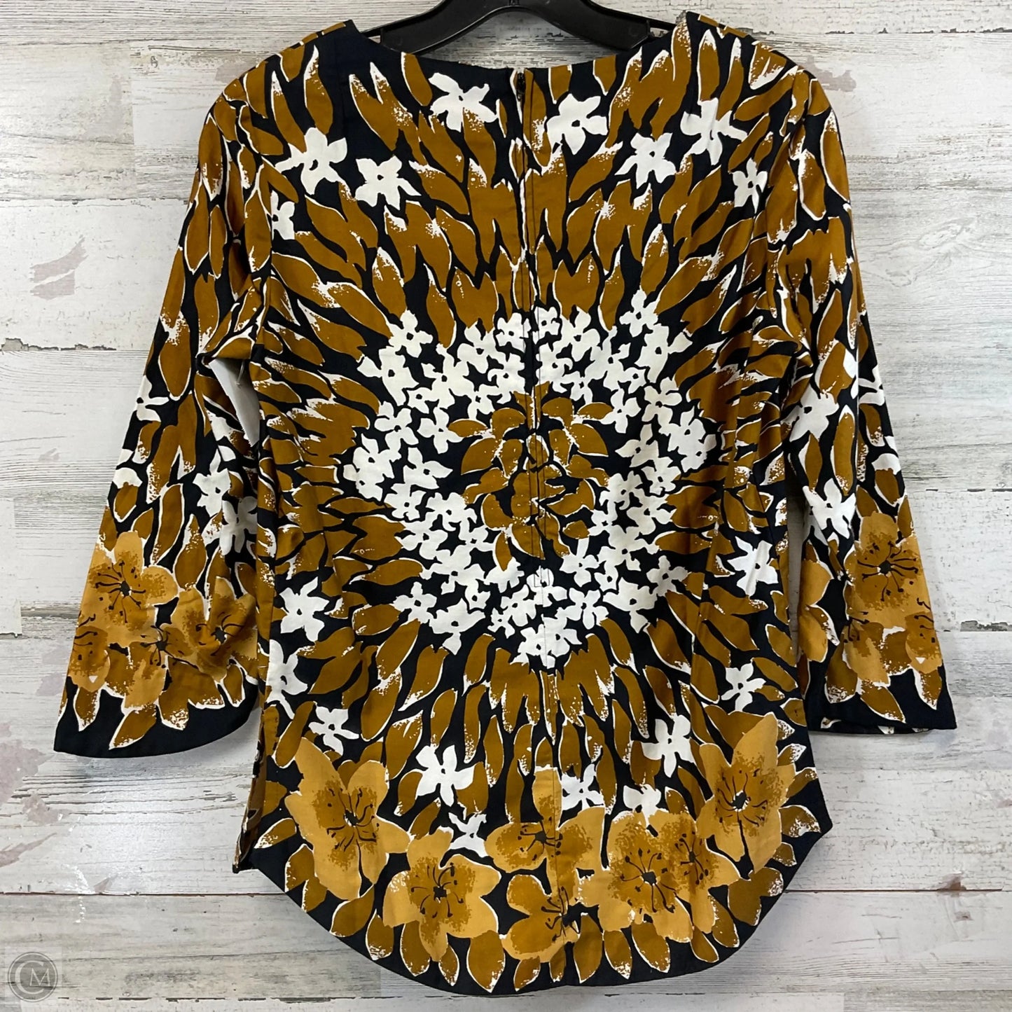 Blouse 3/4 Sleeve By VETRA In Brown, Size: M