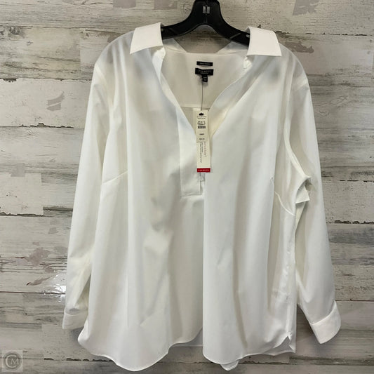 Blouse Long Sleeve By Talbots In White, Size: 18