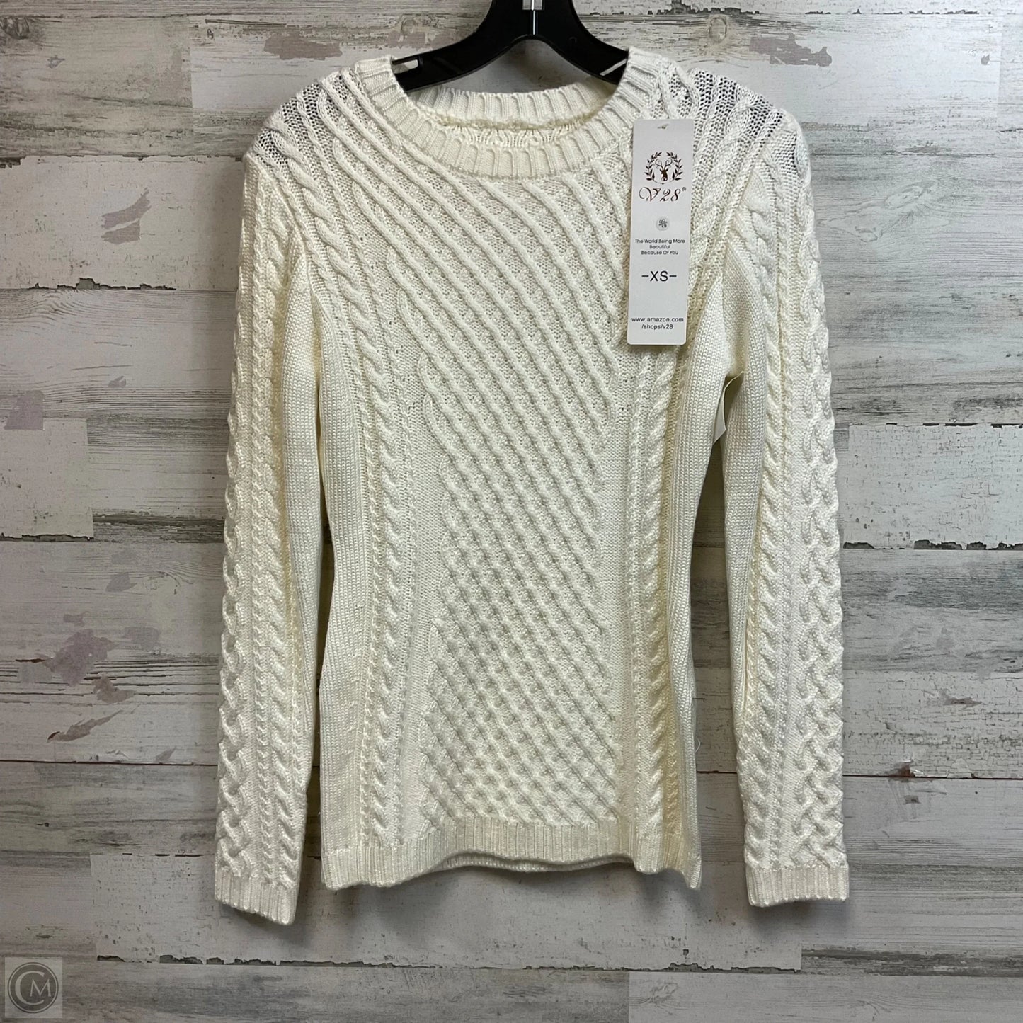 Sweater By V28 In Cream, Size: Xs