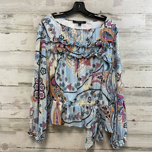 Blouse Long Sleeve By Marc New York In Blue, Size: Xl