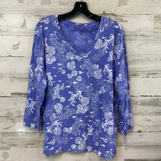 Top 3/4 Sleeve By Fresh Produce In Blue, Size: 2x