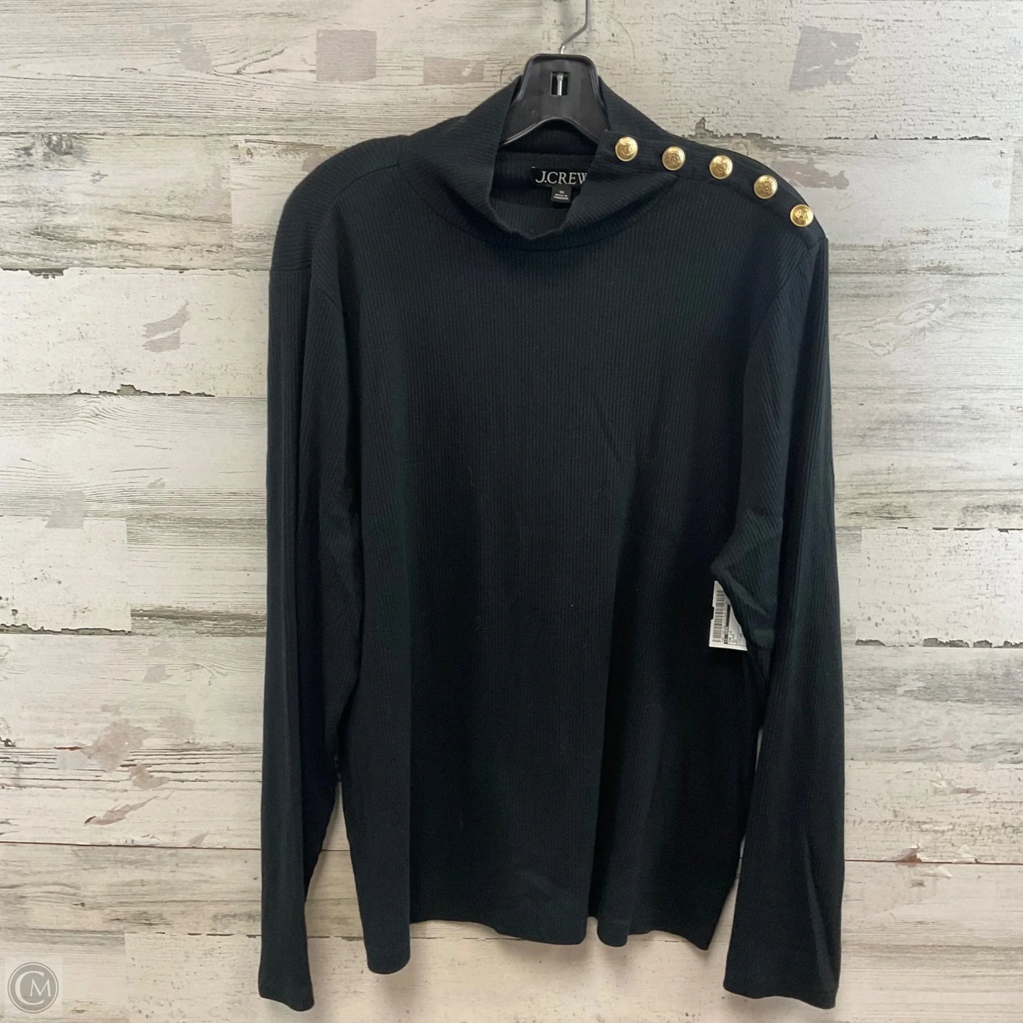 Top Long Sleeve By J. Crew In Black, Size: 2x