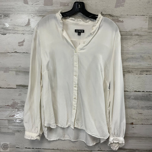 Blouse Long Sleeve By J. Crew In Cream, Size: Xxl