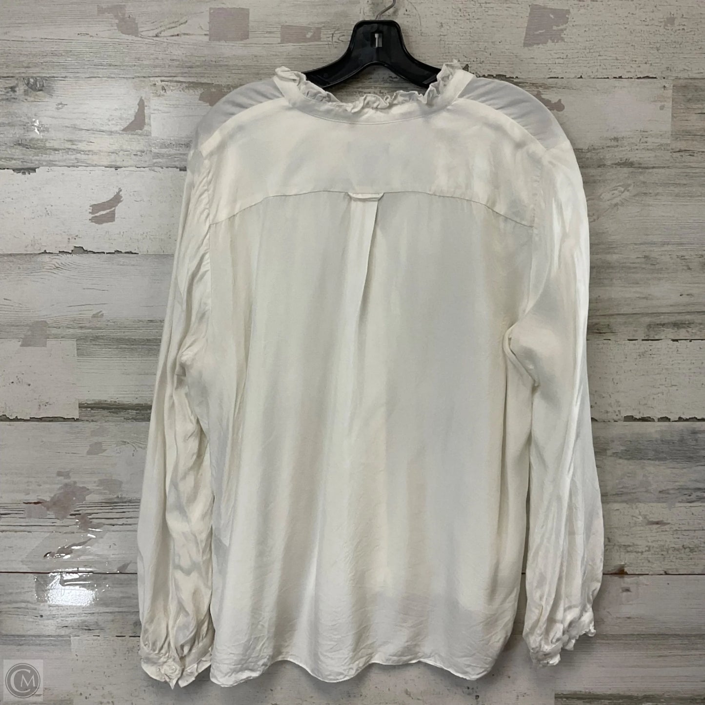 Blouse Long Sleeve By J. Crew In Cream, Size: Xxl