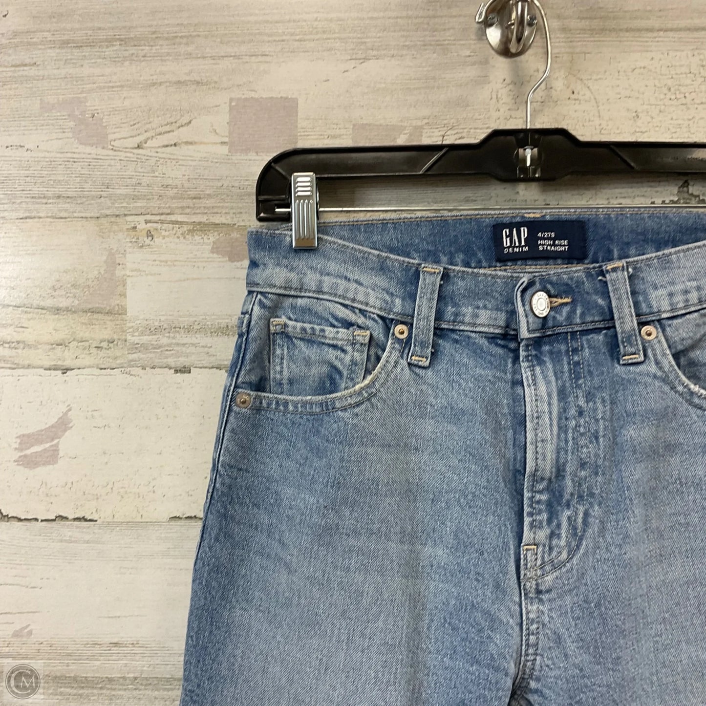 Jeans Straight By Gap In Blue Denim, Size: 4