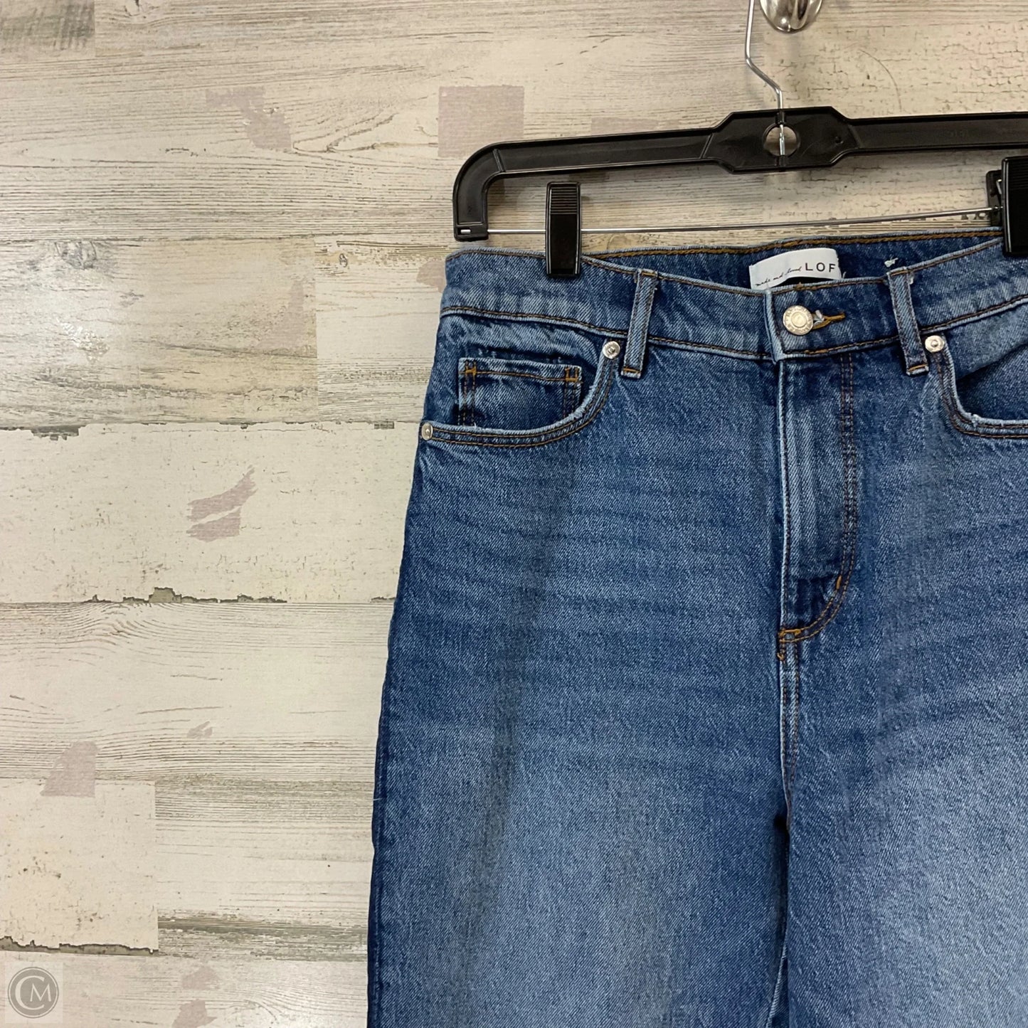 Jeans Straight By Loft In Blue Denim, Size: 4