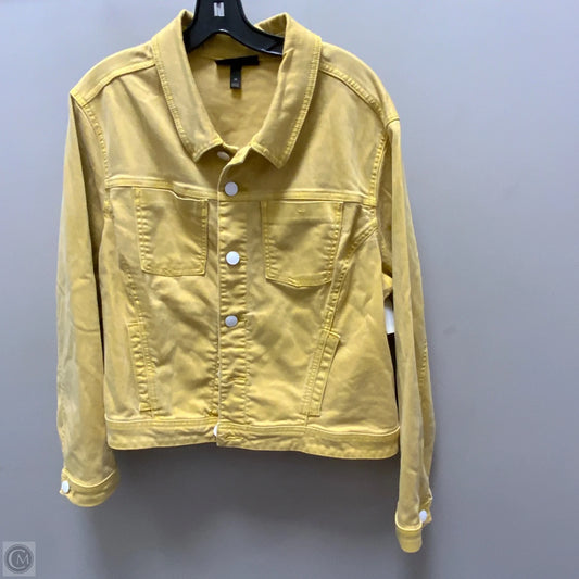 Jacket Denim By Lane Bryant In Yellow Denim, Size: Xxl