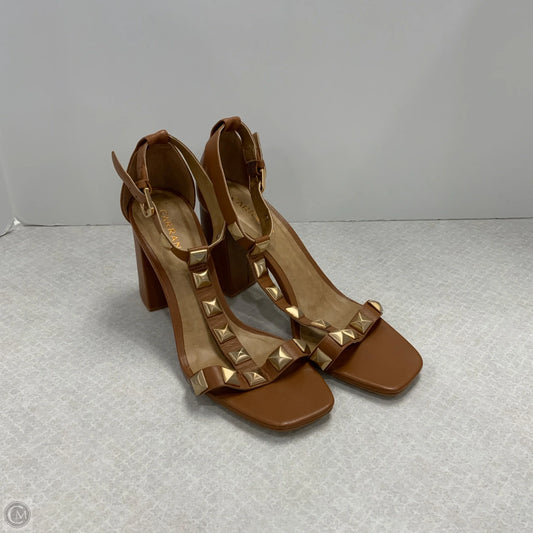 Sandals Heels Block By Carrano In Brown, Size: 9