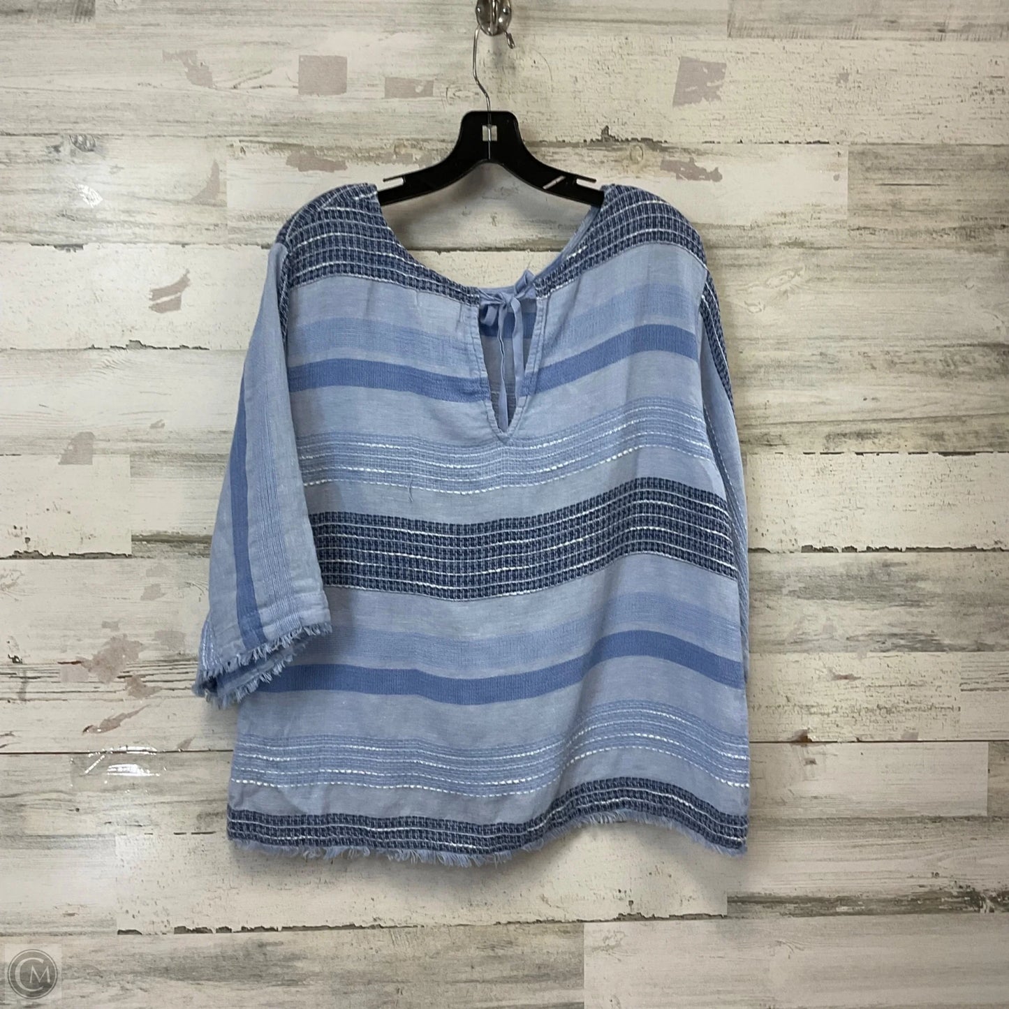 Top 3/4 Sleeve By Cloth & Stone In Blue, Size: L