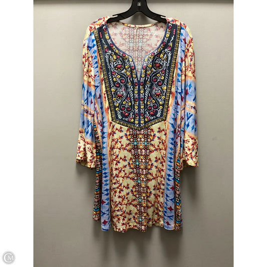 Top Long Sleeve By Soft Surroundings In Blue & Yellow, Size: 1x