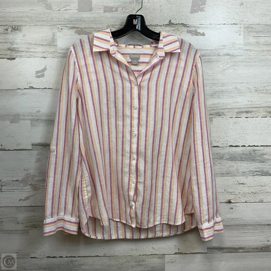 Blouse Long Sleeve By Chicos In White, Size: S