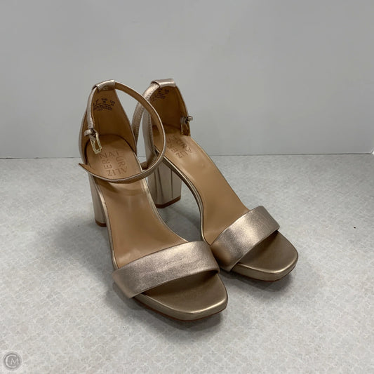 Sandals Heels Block By Naturalizer In Gold, Size: 7.5