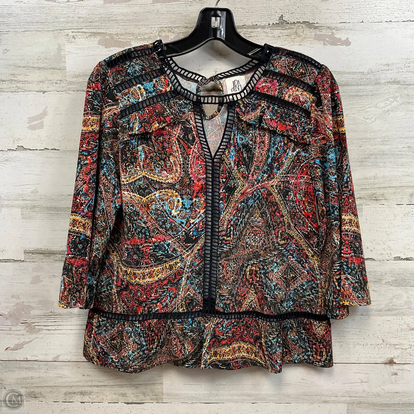 Blouse 3/4 Sleeve By dRA In Black, Size: Xs