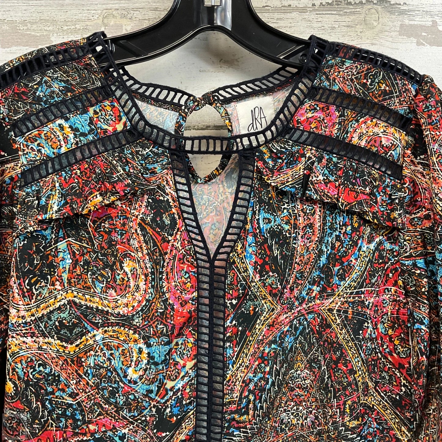 Blouse 3/4 Sleeve By dRA In Black, Size: Xs