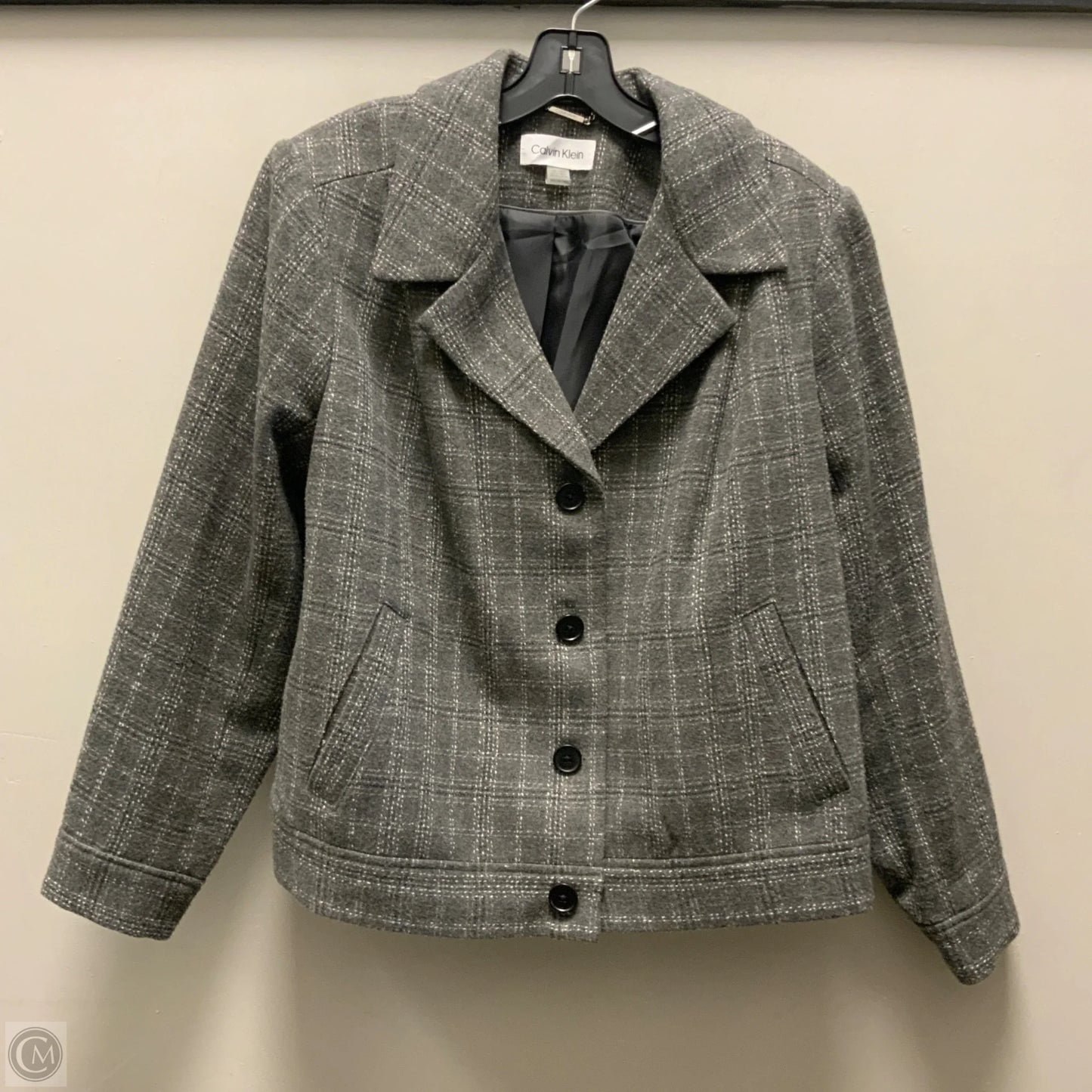 Blazer By Calvin Klein In Grey, Size: 14