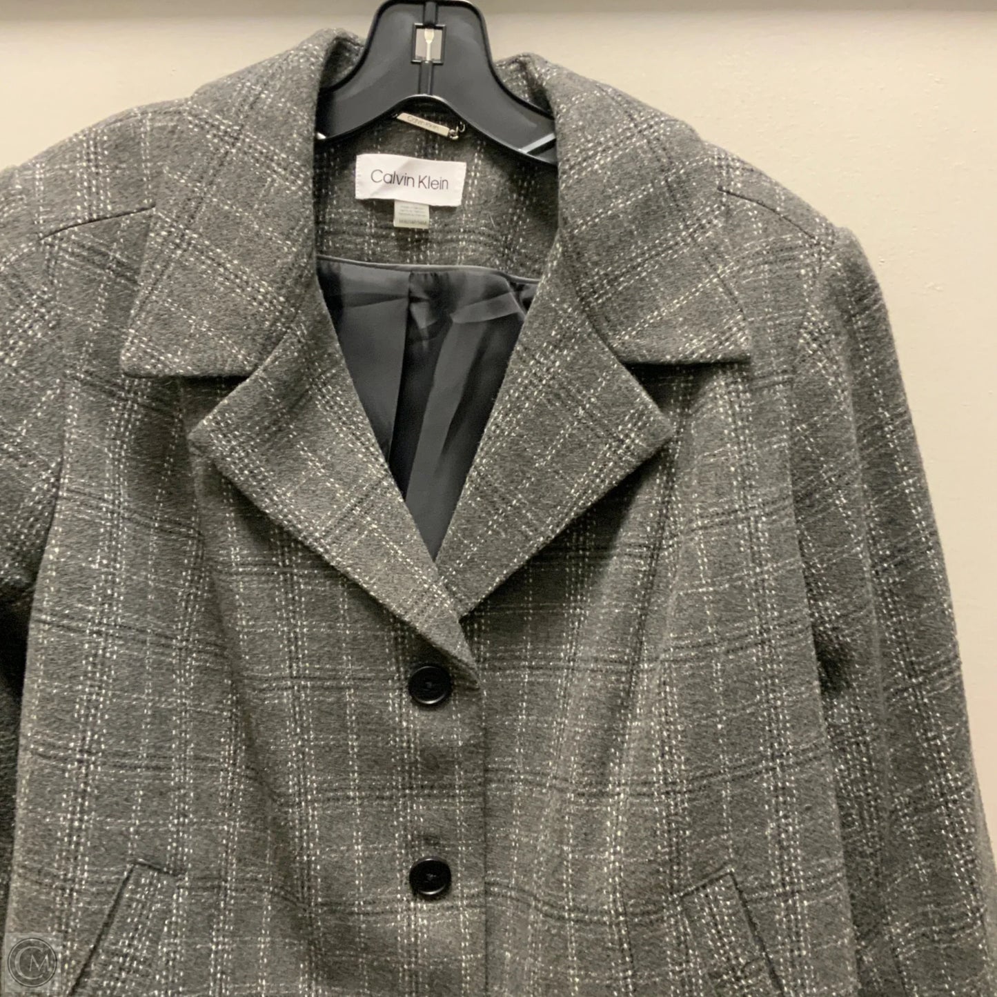 Blazer By Calvin Klein In Grey, Size: 14