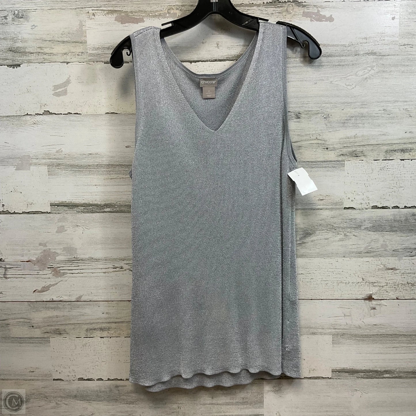 Top Sleeveless By Chicos In Grey, Size: L