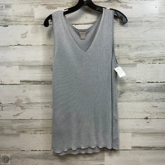 Top Sleeveless By Chicos In Grey, Size: L