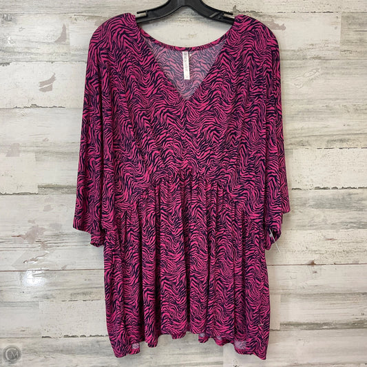 Top Short Sleeve By DEAR SCARLETT In Purple, Size: 2x