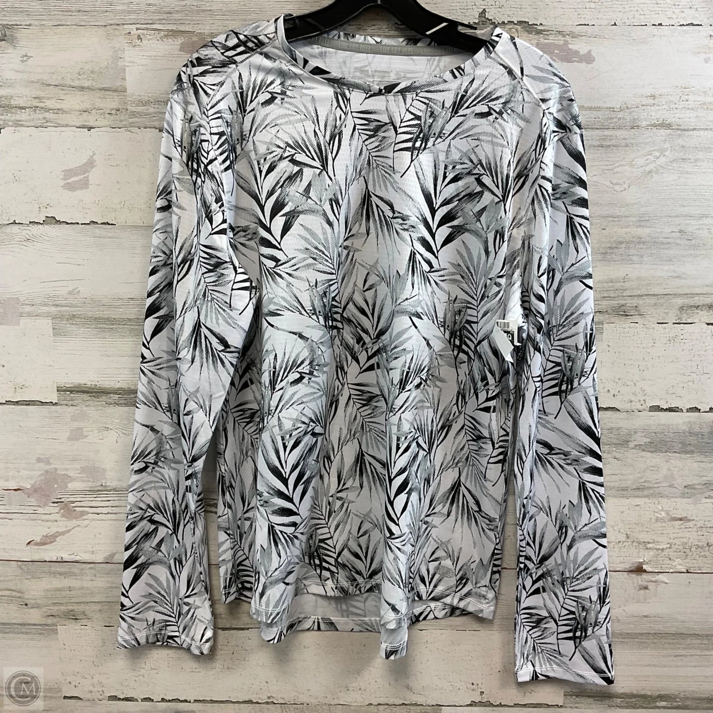 Top Long Sleeve By Reel Legends In Black & White, Size: L