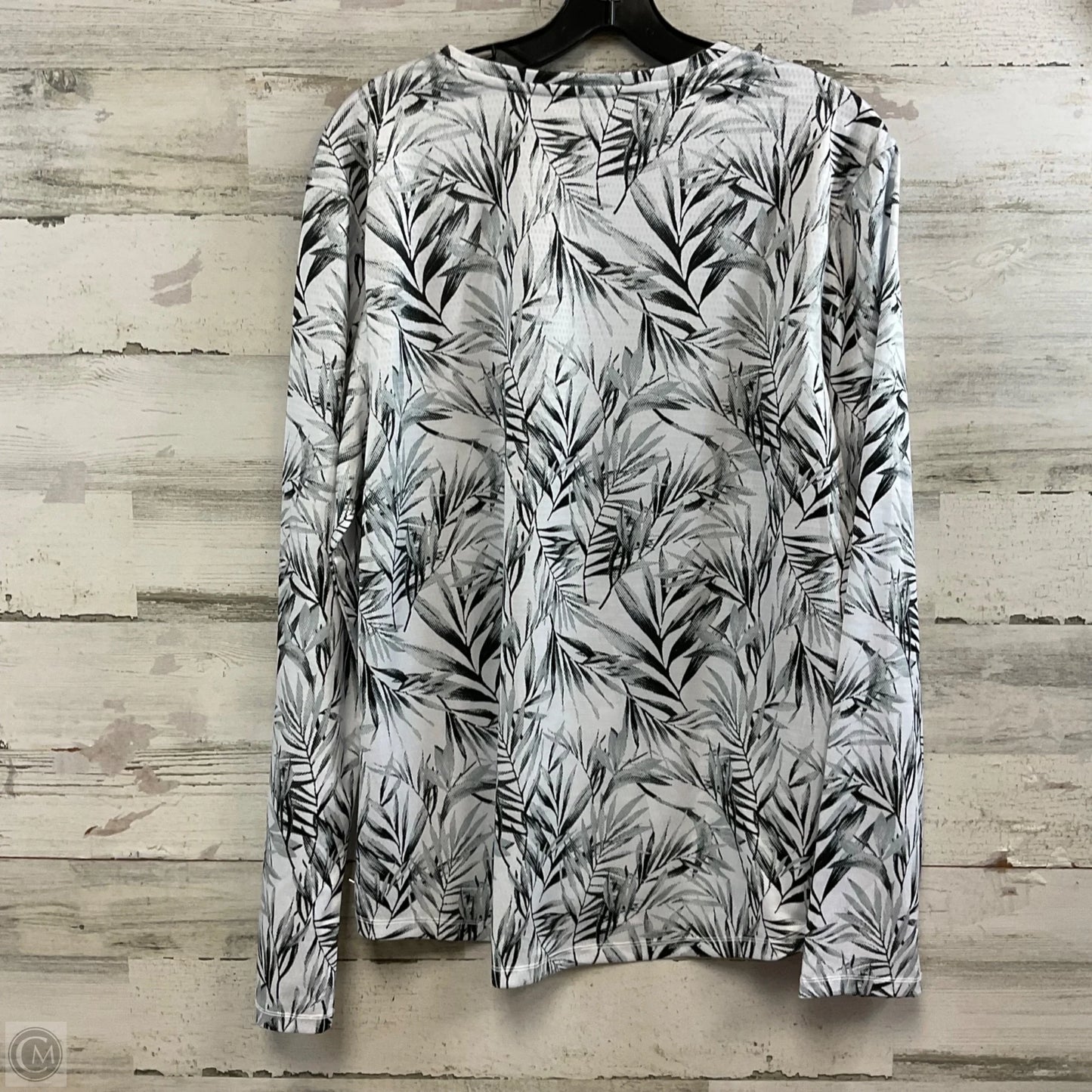 Top Long Sleeve By Reel Legends In Black & White, Size: L