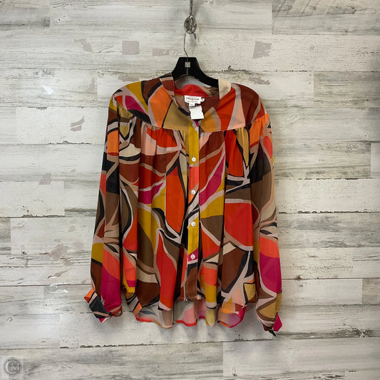 Blouse Long Sleeve By Molly Bracken In Brown, Size: M