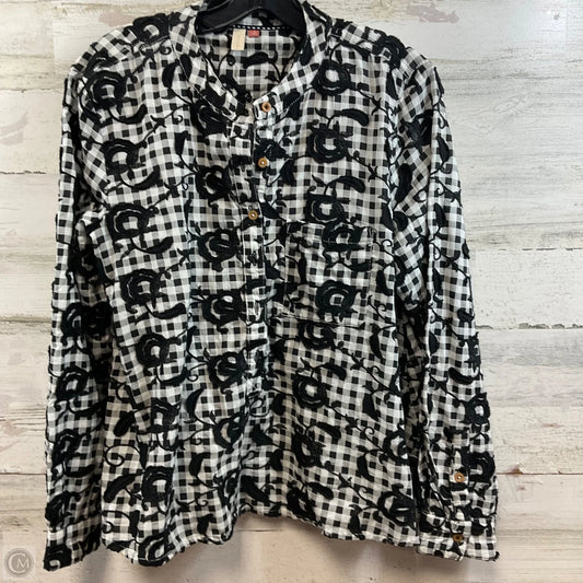 Blouse Long Sleeve By Pilcro In Black & White, Size: S