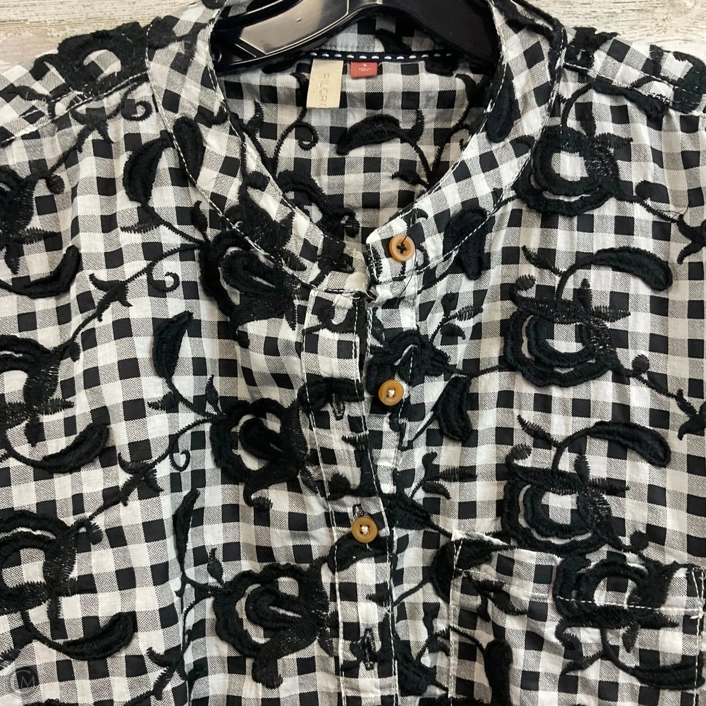 Blouse Long Sleeve By Pilcro In Black & White, Size: S