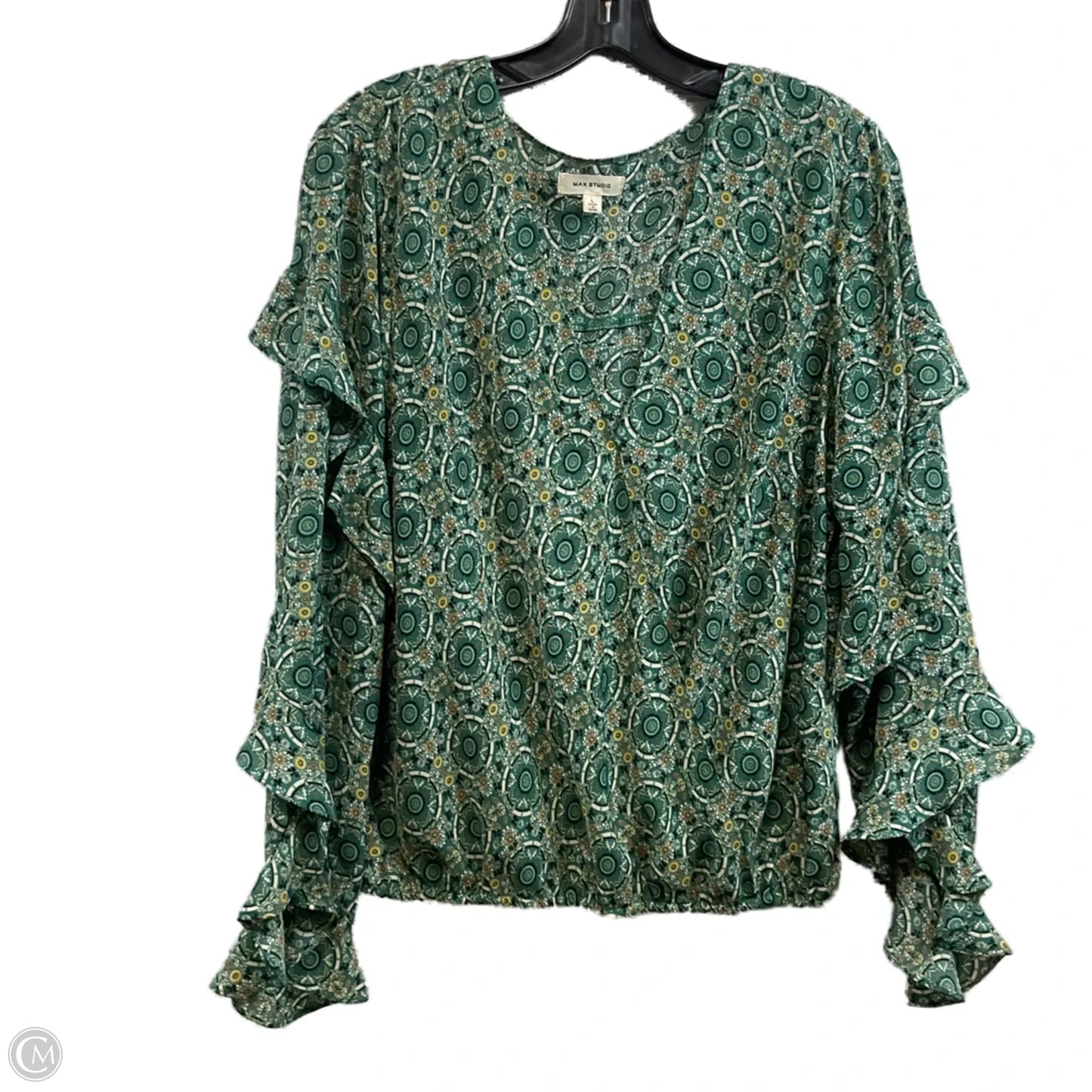 Blouse Long Sleeve By Max Studio In Green, Size: L