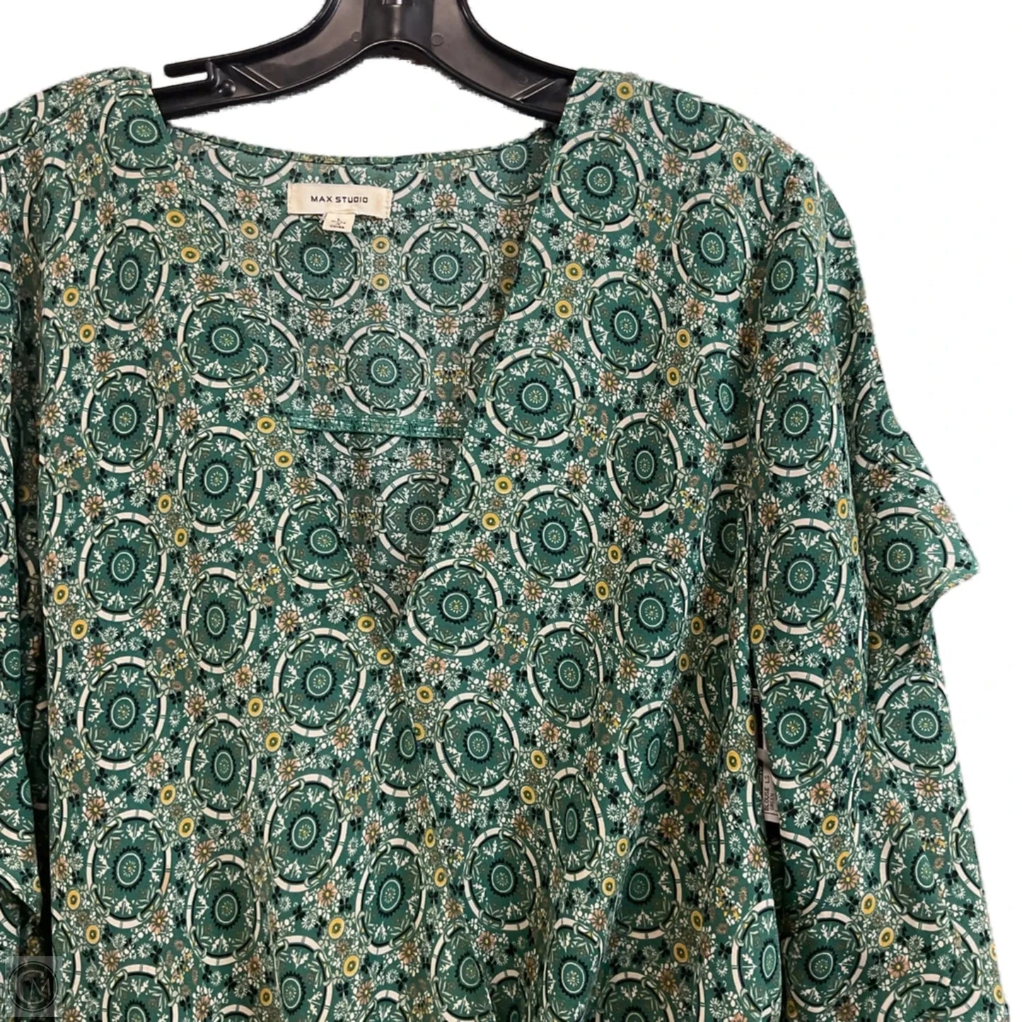 Blouse Long Sleeve By Max Studio In Green, Size: L